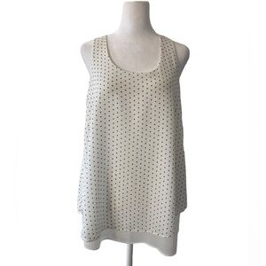Rose and Olive medium blouse polka dot black and white sleeveless
